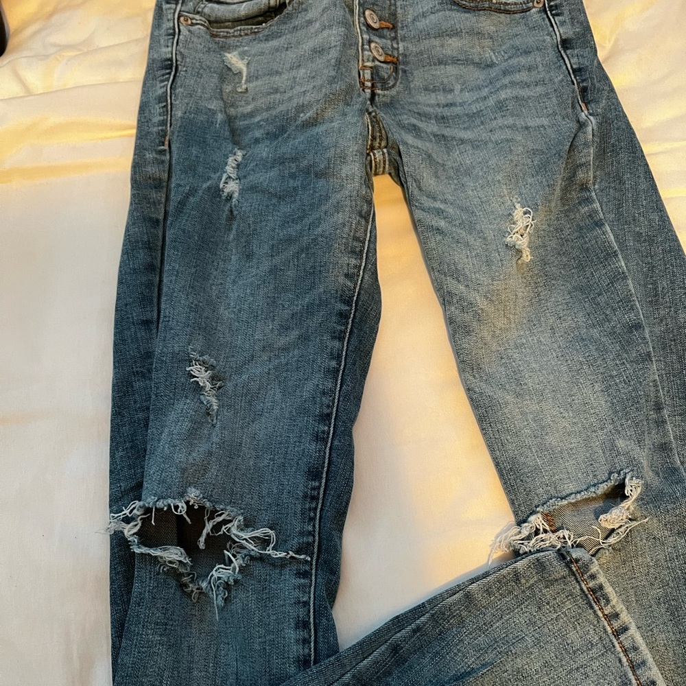 Aeropostale high rise button fly skinny jeans